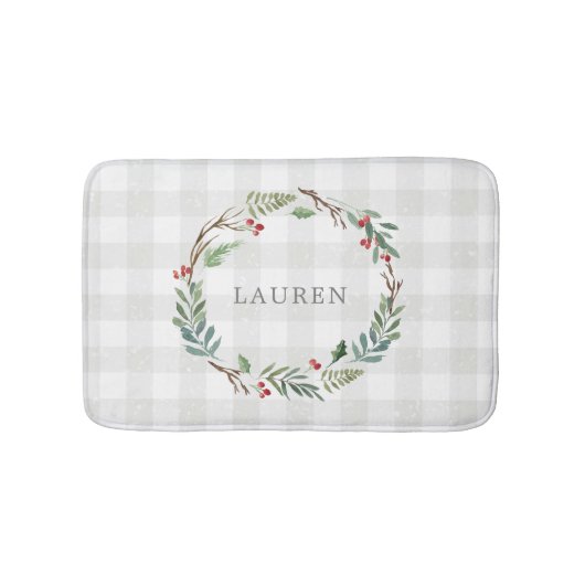 Kerstwintervakantie op het weesmonogram badmat (Voorkant)