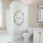 Kerstwintervakantie op het weesmonogram douchegordijn (In situ)