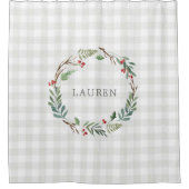 Kerstwintervakantie op het weesmonogram douchegordijn (Voorkant)