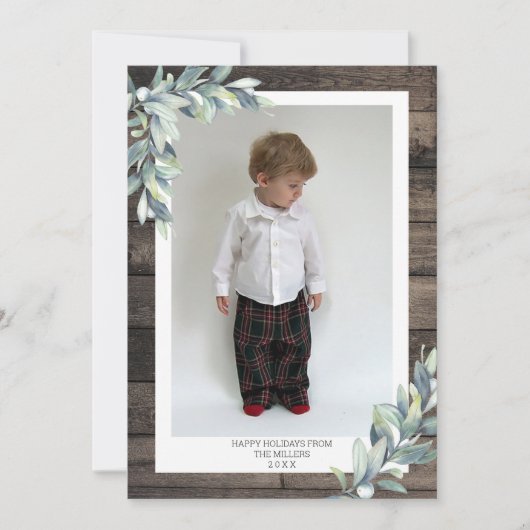 Kerstwintervakanties Prettige feestdagen foto Feestdagenkaart (Voorkant)