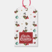 kerstwintervogelpatroon, aangepast cadeaulabel (Voorkant)