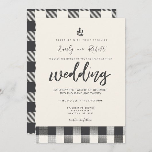 Kerstwinterweddenschap Grijze buffels Kaart (Voorkant / Achterkant)