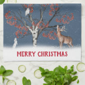 Kerstwinterwild in Snowflakes Kitchen naar Theedoek (Gevouwen)