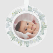 kerstwinterwoningen met grote Baby foto Ornament (achterkant)