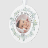kerstwinterwoningen met grote Baby foto Ornament (voorkant)