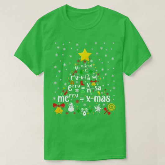 kerstwiskunde docent wiskunde wiskunde kerst Chr T-shirt (Design voorkant)