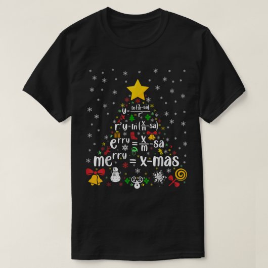 Kerstwiskunde professor xmas wiskunde leraar wisku t-shirt (Design voorkant)