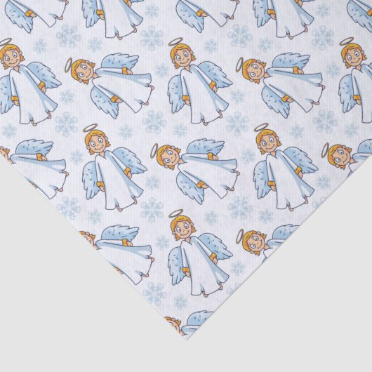 Kerstwit en Blauwe Angel Tissuepapier (Detail)