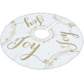 Kerstwit en goud, JOY, Kerstboom Rok (Gekanteld)