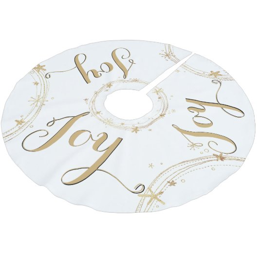 Kerstwit en goud, JOY, Kerstboom Rok (Gekanteld)