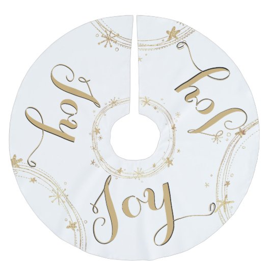 Kerstwit en goud, JOY, Kerstboom Rok (Voorkant)