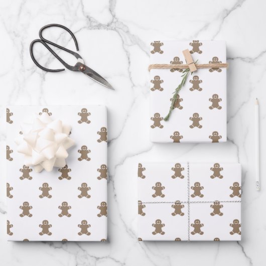 kerstwit goud schattig ontbijtkokerbrood inpakpapier vel (Voorkant)