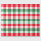  kerstwit groen en rood buffel cadeaupapier (Vlak)