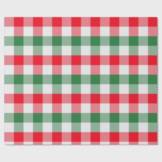 kerstwit groen en rood buffel cadeaupapier (Vlak)