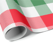  kerstwit groen en rood buffel cadeaupapier (Rol Hoek)