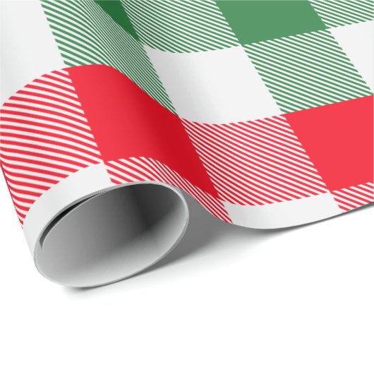  kerstwit groen en rood buffel cadeaupapier (Rol Hoek)