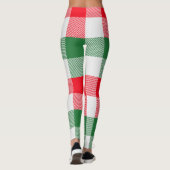 Kerstwit groen rode buffels met een paarlpatroon leggings (Achterkant)