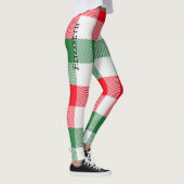 Kerstwit groen rode buffels met een paarlpatroon leggings (Rechts)