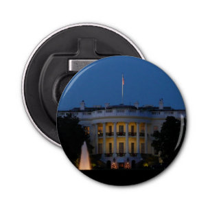 Kerstwit huis in Washington DC Button Flesopener