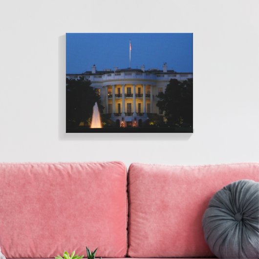 Kerstwit huis in Washington DC Canvas Afdruk (Insitu (Woonkamer))