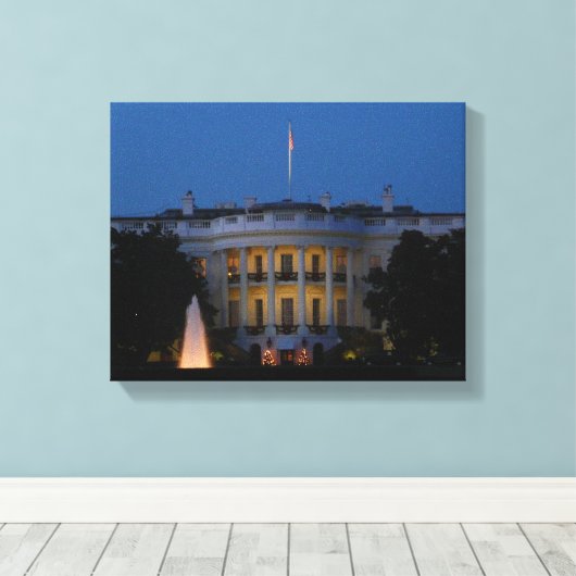 Kerstwit huis in Washington DC Canvas Afdruk (Insitu (Houten vloer))