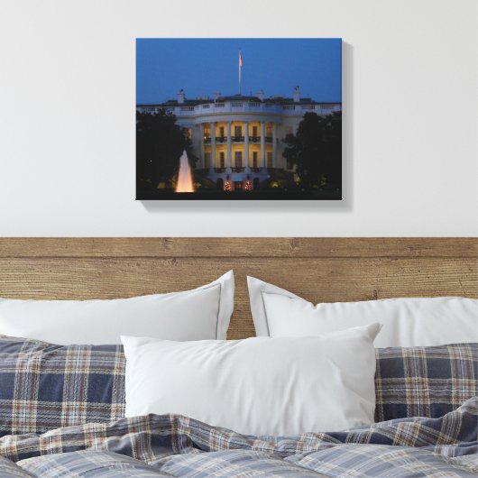 Kerstwit huis in Washington DC Canvas Afdruk (Insitu (Slaapkamer))