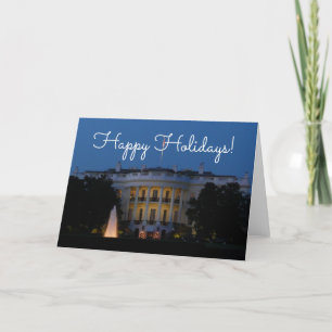 Kerstwit huis in Washington DC Feestdagen Kaart