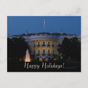 Kerstwit huis in Washington DC Feestdagenkaart