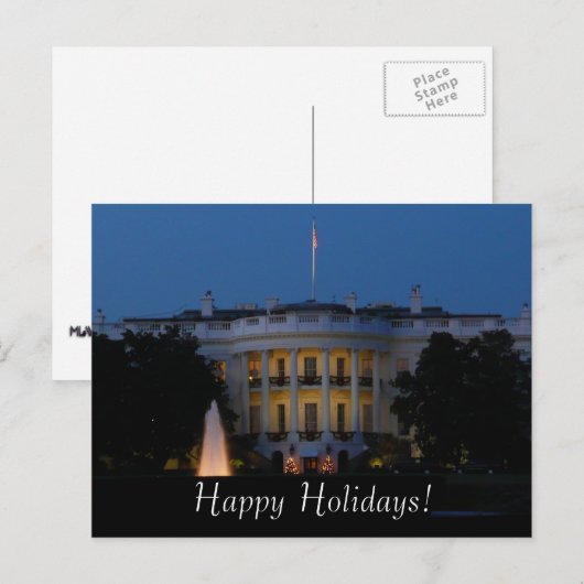 Kerstwit huis in Washington DC Feestdagenkaart (Voorkant / Achterkant)