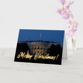 Kerstwit huis in Washington DC Folie Wenskaart (Orchidee)