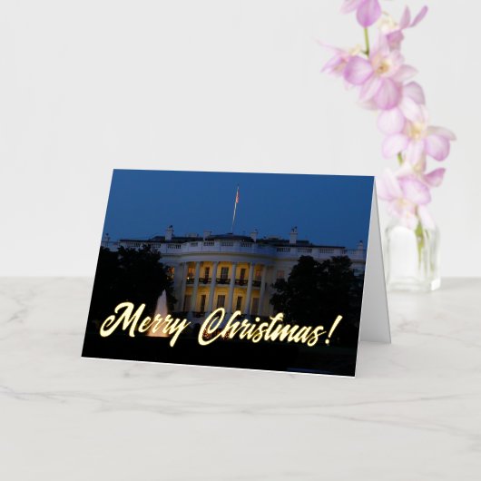 Kerstwit huis in Washington DC Folie Wenskaart (Orchidee)