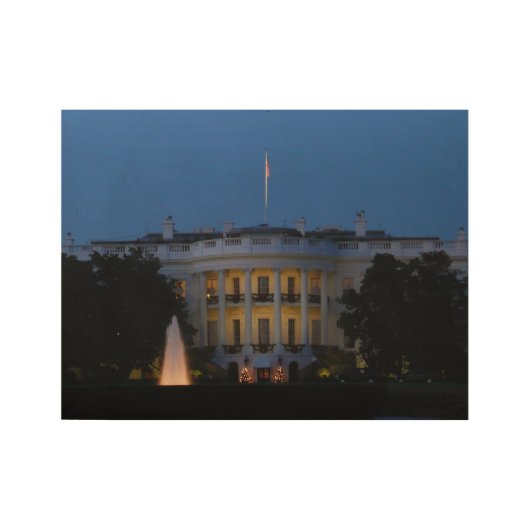 Kerstwit huis in Washington DC Houten Poster (Voorkant)