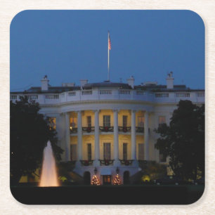 Kerstwit huis in Washington DC Kartonnen Onderzetters