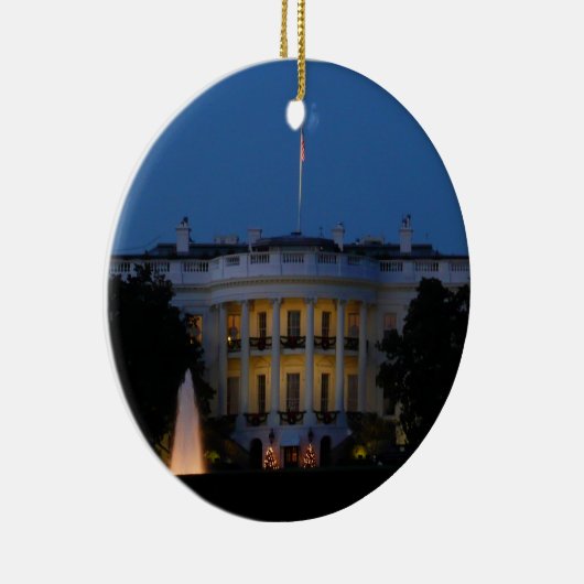 Kerstwit huis in Washington DC Keramisch Ornament (Rechts)