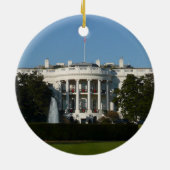 Kerstwit huis in Washington DC Keramisch Ornament (Achterkant)