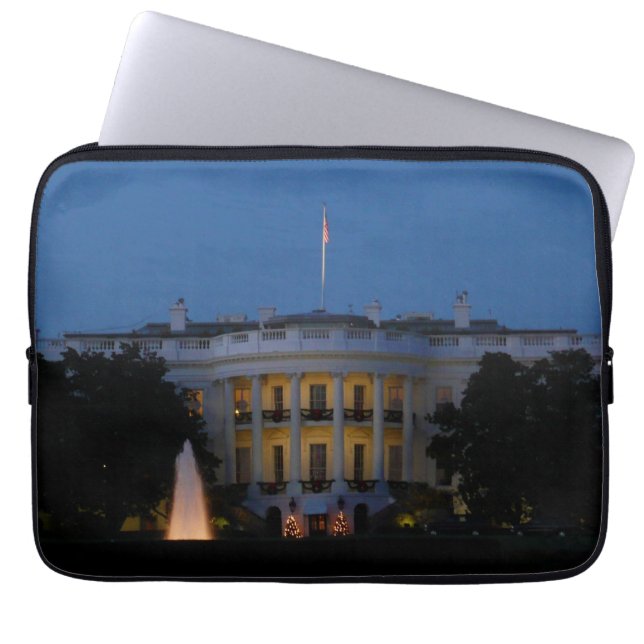 Kerstwit huis in Washington DC Laptop Sleeve (Voorkant)