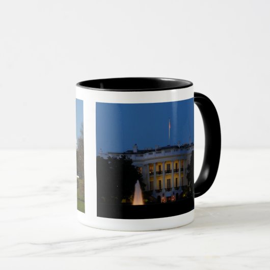 Kerstwit huis in Washington DC Mok (Voorkant rechts)