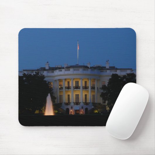 Kerstwit huis in Washington DC Muismat (Met muis)