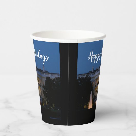 Kerstwit huis in Washington DC Papieren Bekers (Rechts)