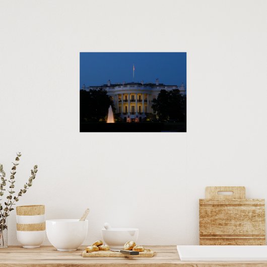 Kerstwit huis in Washington DC Poster (Keuken)