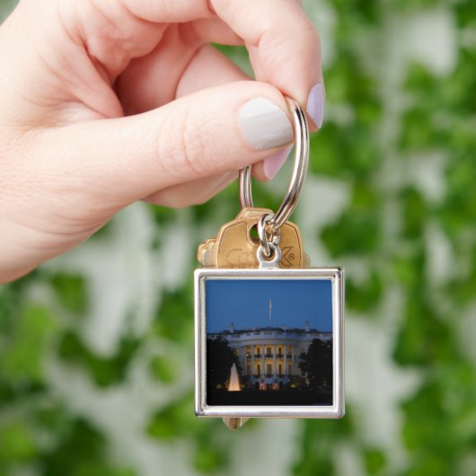 Kerstwit huis in Washington DC Sleutelhanger (Hand)