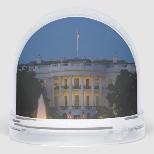 Kerstwit huis in Washington DC Sneeuwbol (Achterkant)