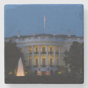 Kerstwit huis in Washington DC Stenen Onderzetter