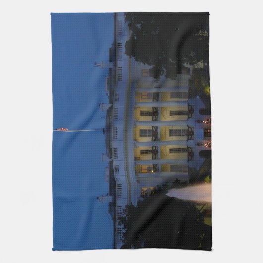 Kerstwit huis in Washington DC Theedoek (Verticaal)