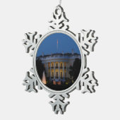 Kerstwit huis in Washington DC Tin Sneeuwvlok Ornament (Rechts)