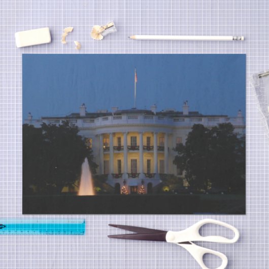 Kerstwit huis in Washington DC Tissuepapier (Craft)
