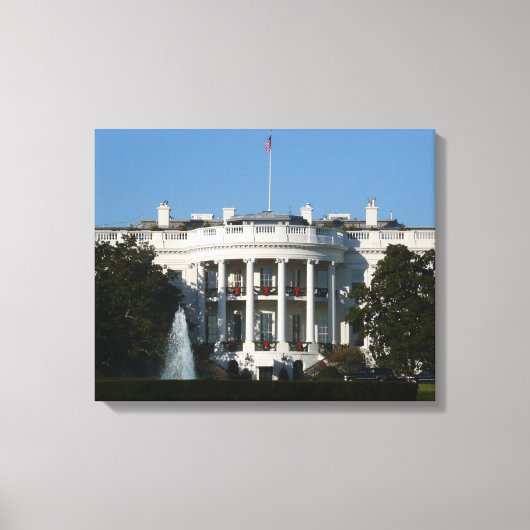 Kerstwit huis voor Feestdagen Washington DC Canvas Afdruk (Voorkant)