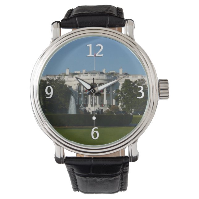 Kerstwit huis voor Feestdagen Washington DC Horloge (Voorkant)