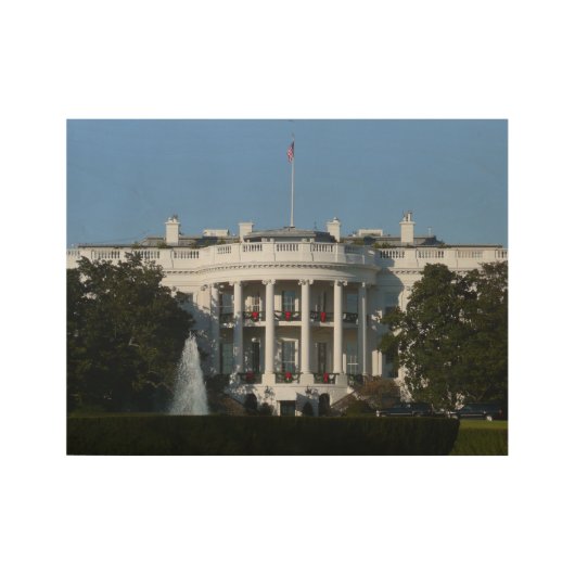 Kerstwit huis voor Feestdagen Washington DC Houten Poster (Voorkant)
