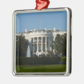 Kerstwit huis voor Feestdagen Washington DC Metalen Ornament (Links)